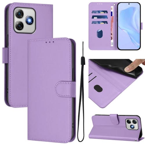 Funda Piel Sintética con Cordón para Ulefone Note 18 Ultra (Morado Lavanda)