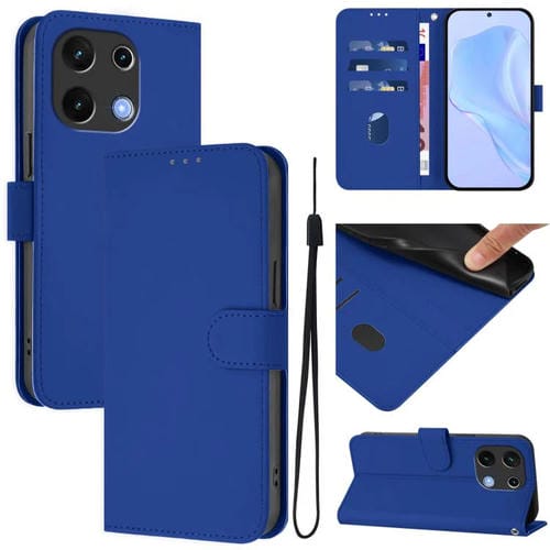Funda de Piel Sintética para Umidigi Note 100 con Cordón (Azul Oscuro)
