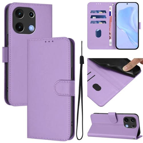 Funda de Piel Sintética con Cordón para Umidigi Note 100 con Tacto Suave (Morado Lavanda)