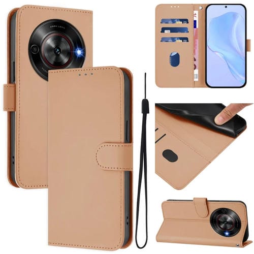 Funda Piel Sintética con Cordón para ZTE Blade A75 5G (Piel)