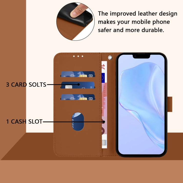 Funda para iPhone 16E con Cordón Piel Color Liso (Marrón)
