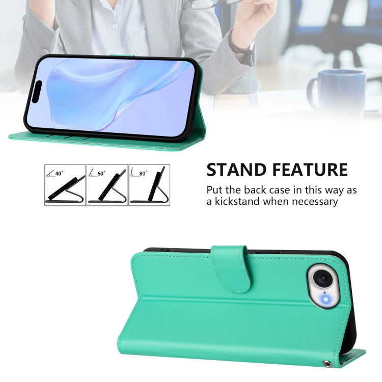 Funda para iPhone 16E Piel Tacto Suave con Cordón (Verde)