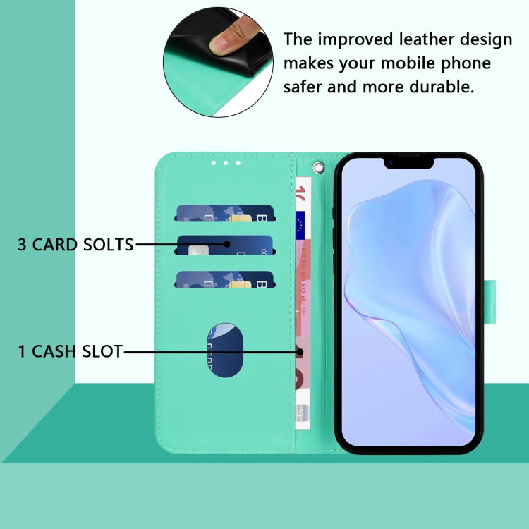 Funda para iPhone 16E Piel Tacto Suave con Cordón (Verde)