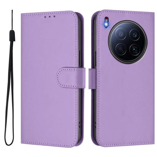 Funda de piel con cordón para Tecno Camon 40 Premier Skin Feel (morado lavanda)