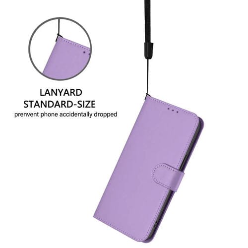 Funda de piel con cordón para Tecno Camon 40 Premier Skin Feel (morado lavanda)