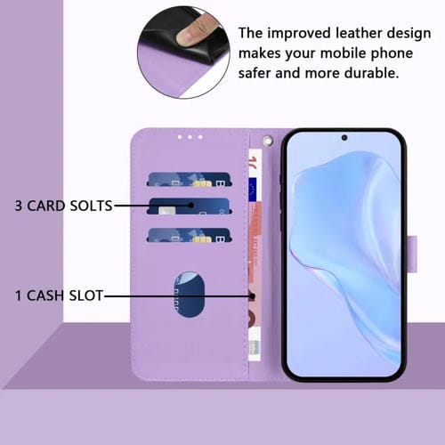 Funda de piel con cordón para Tecno Camon 40 Premier Skin Feel (morado lavanda)
