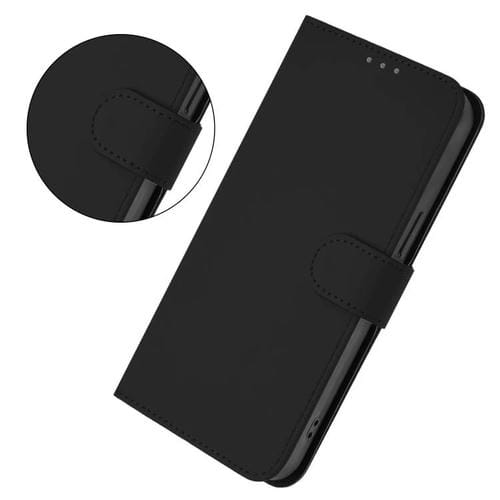 Funda de piel con cordón para Tecno Camon 40 Premier Skin Feel, color liso (negro)