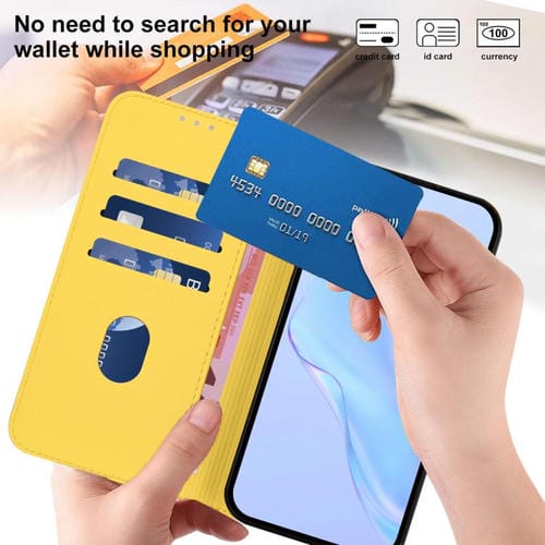 Funda de piel con cordón para Tecno Camon 40 Premier Skin Feel (amarillo limón)