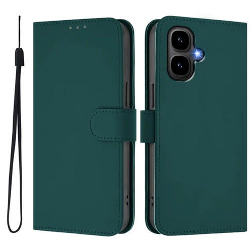 Funda de piel con cordón para Tecno Pop 10 (verde oscuro)