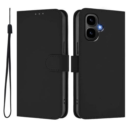 Funda de piel con cordón para Tecno Pop 10, color liso y tacto suave (negro)