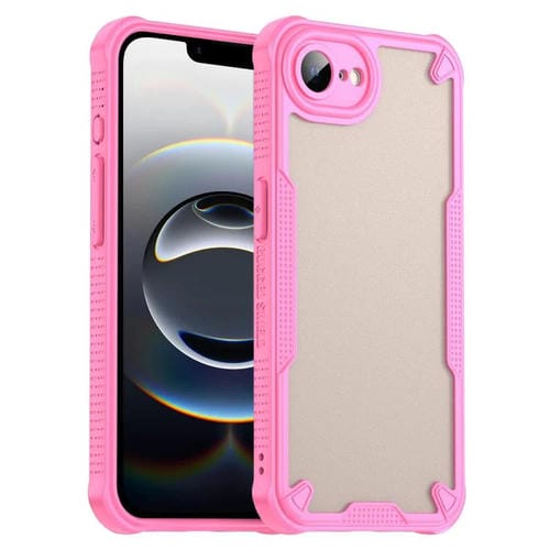 Funda híbrida TPU y PC iPhone 16E Protección Glaseada (Rosa)