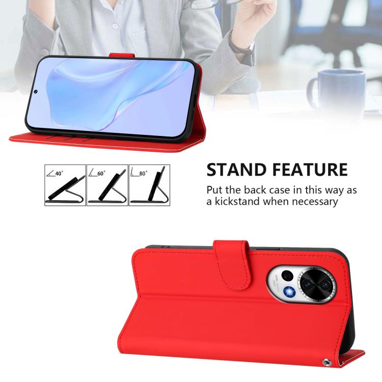 Funda Piel Sintética con Cordón para Huawei Nova 13/Nova 12 (Rojo)