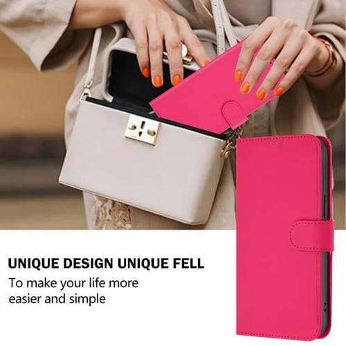 Funda de cuero con textura de piel y cordón para Honor X6C 4G (rosa y rojo)