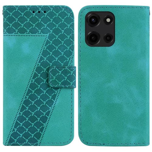Funda de Cuero con Relieve en Forma de Siete para Motorola Moto G 5G (2025) (Verde)