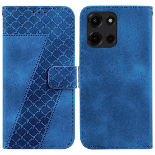 Funda de Cuero con Relieve en Forma de Siete para Motorola Moto G 5G (2025) (Azul)