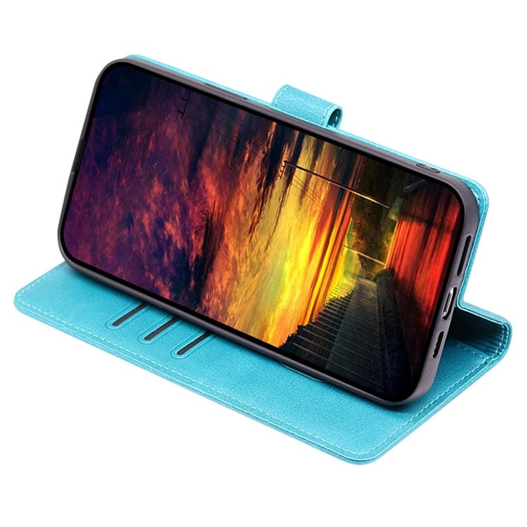 Funda de Piel Sintética con Tapa y Hebilla para Teléfono Itel A50C 4G (Azul Claro)