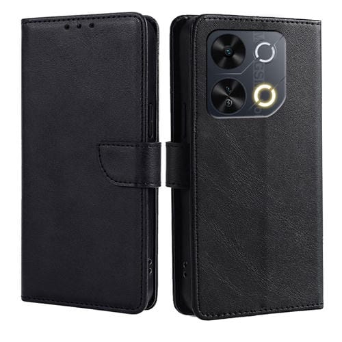 Funda de Cuero con Tapa y Hebilla para Teléfono Itel P65 (Negro)