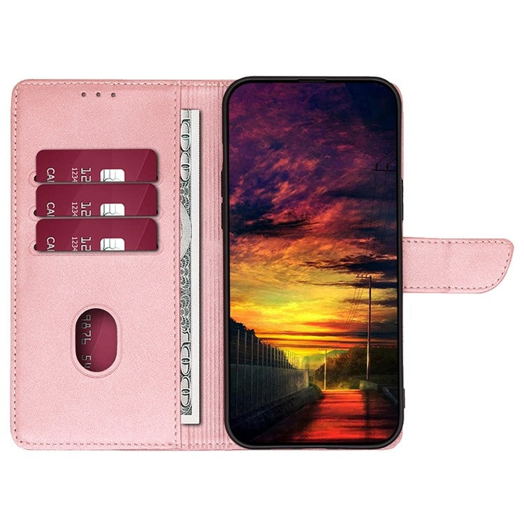 Funda de Cuero con Tapa y Hebilla para Teléfono Itel P65 (Oro Rosa)