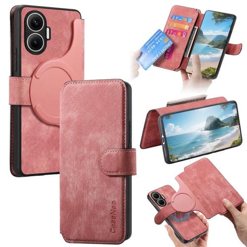 Funda Neo MagSafe RFID antirrobo de cuero retro para Redmi Turbo 4 Pro / Poco F7 (rosa)