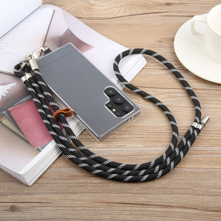 Cordón para cuello ajustable antipérdida con hebilla plateada 8mm para teléfono móvil (Rosa y Morado)