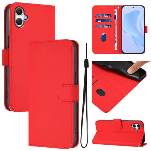 Funda de Piel Sintética con Cordón Samsung Galaxy A06 4G/A06 5G (Rojo)