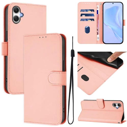 Funda de Piel Sintética con Cordón para Samsung Galaxy A06 4G/A06 5G (Rosa)