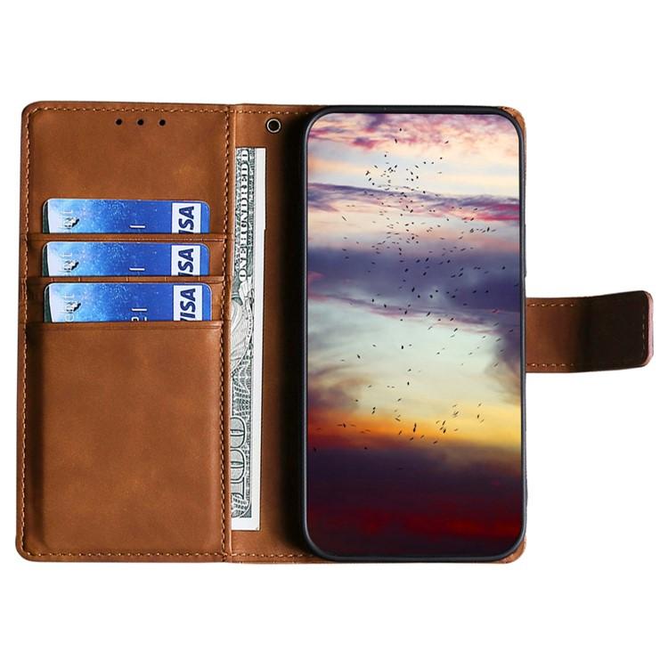 Funda de piel con cierre magnético y diseño de cocodrilo para Samsung Galaxy Xcover 7 Pro 5G (marrón)