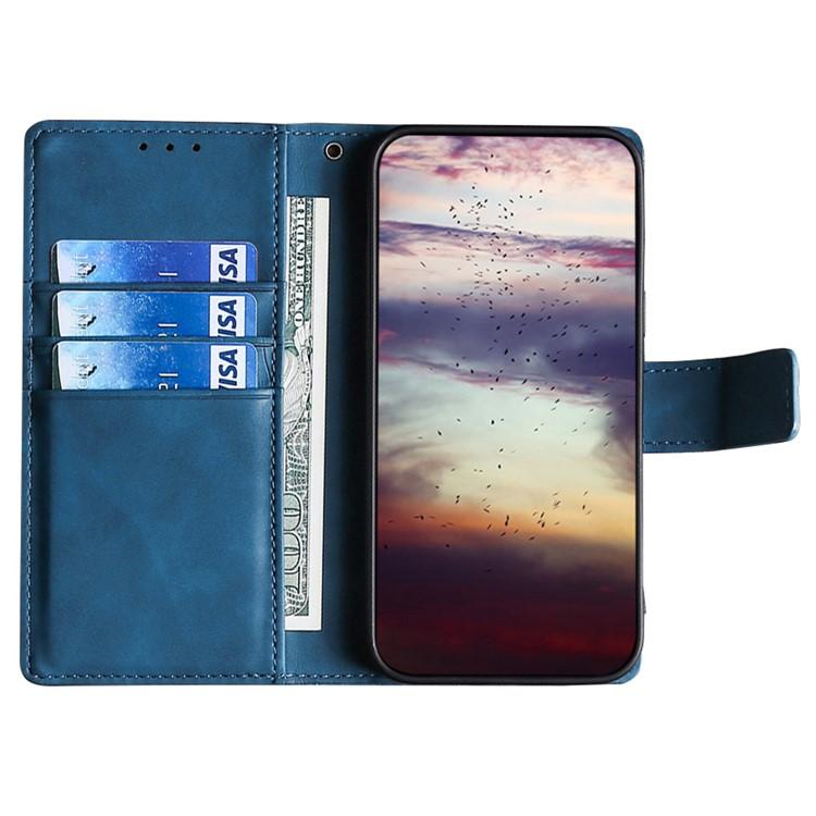 Funda de piel con cierre magnético y diseño de cocodrilo para Samsung Galaxy Xcover 7 Pro 5G (azul)