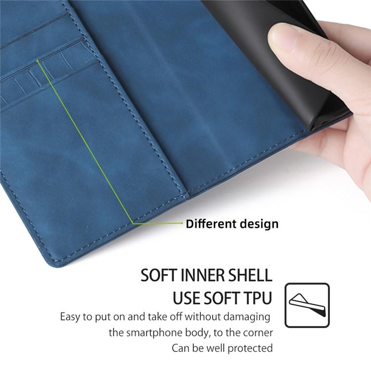 Funda de piel con cierre magnético y diseño de cocodrilo para Samsung Galaxy Xcover 7 Pro 5G (azul)