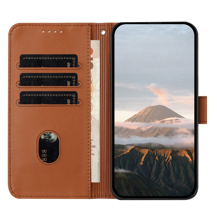 Estuche de Cuero con Hebilla para Teléfono Fujitsu Arrows F-01L F-42A (Marrón)