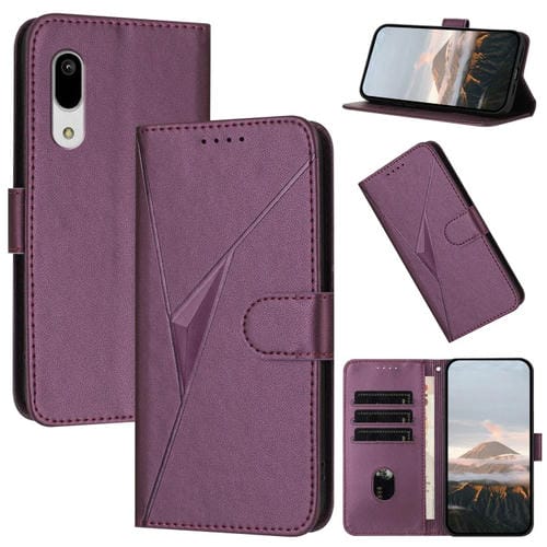 Funda de Cuero con Cierre de Hebilla para Sharp Aquos Sense3 (Morado Oscuro)