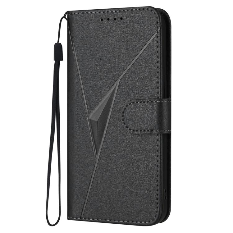 Funda de Cuero con Hebilla Triangular para Oppo A5 Pro 5G (Negra)