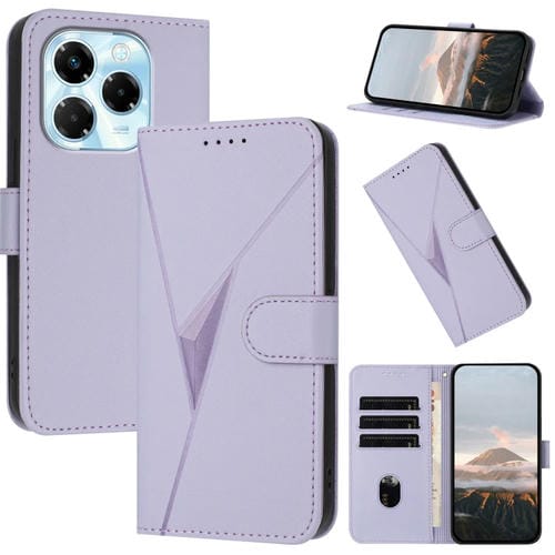 Funda de Cuero con Cierre de Hebilla y Diseño Triangular para Infinix Note 40X 5G (Morado Claro)