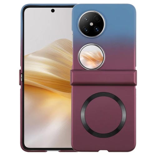 Funda para Teléfono Huawei Pocket 2 con Efecto Degradado Policarbonato Líquido Magsafe (Azul y Morado)