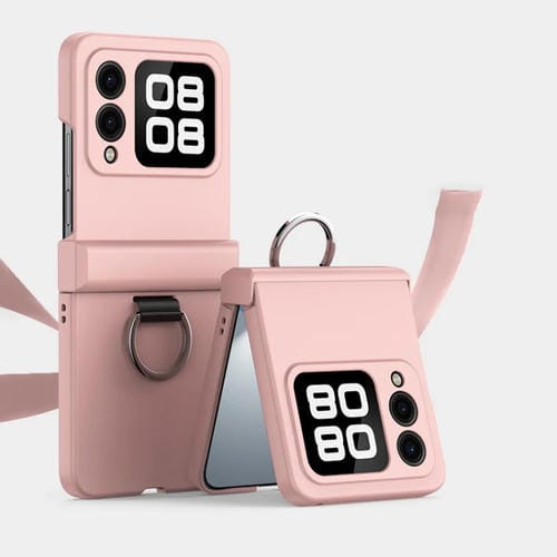 Funda para Teléfono Huawei Nova Flip con Anillo Ultrafino y Bisagra (Rosa)