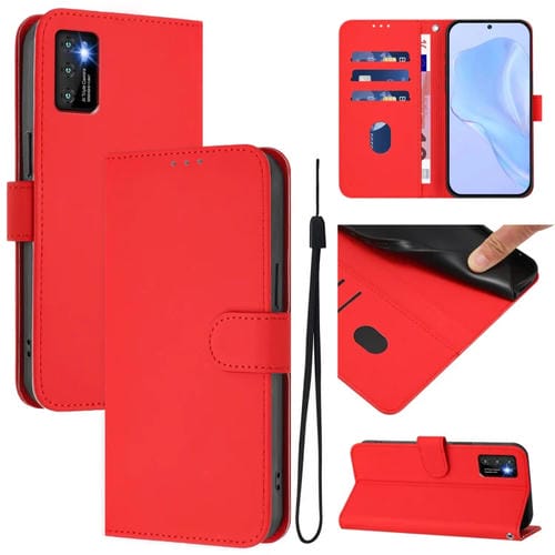 Funda de Piel con Cordón para Cubot P50 (Rojo)