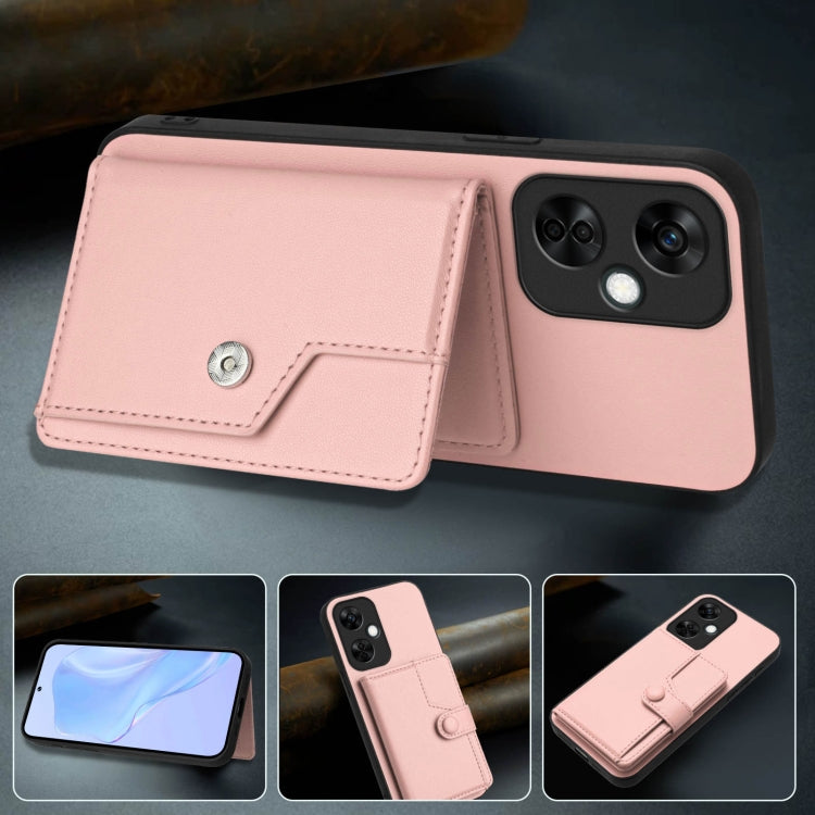 Funda para Teléfono Antirrobo OnePlus Nord CE 3 Lite con Botón y Tarjetero RFID (Rosa)