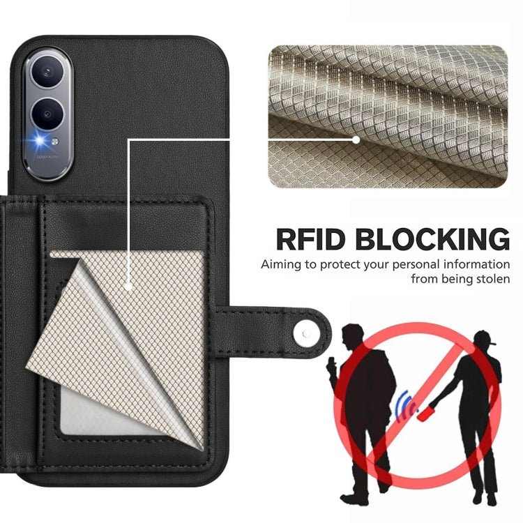 Funda Antirrobo para OnePlus Nord CE4 Lite 5G con Botón y Tarjetero RFID (Negra)