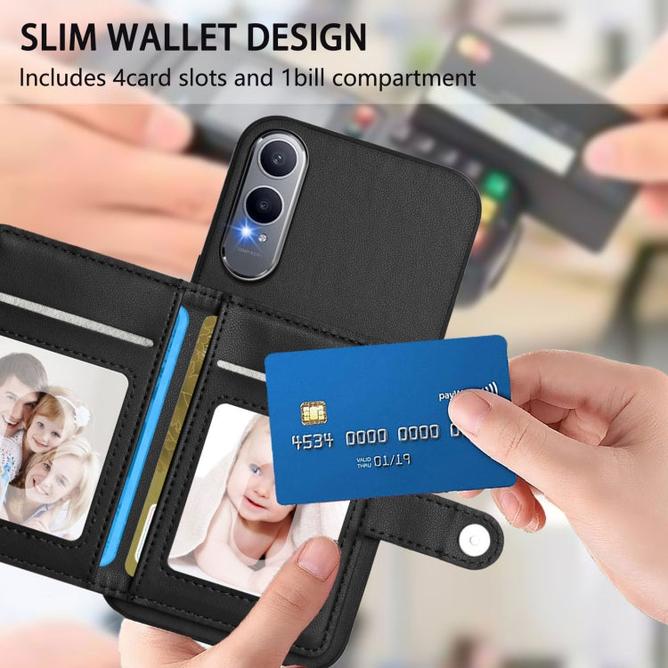 Funda Antirrobo para OnePlus Nord CE4 Lite 5G con Botón y Tarjetero RFID (Negra)
