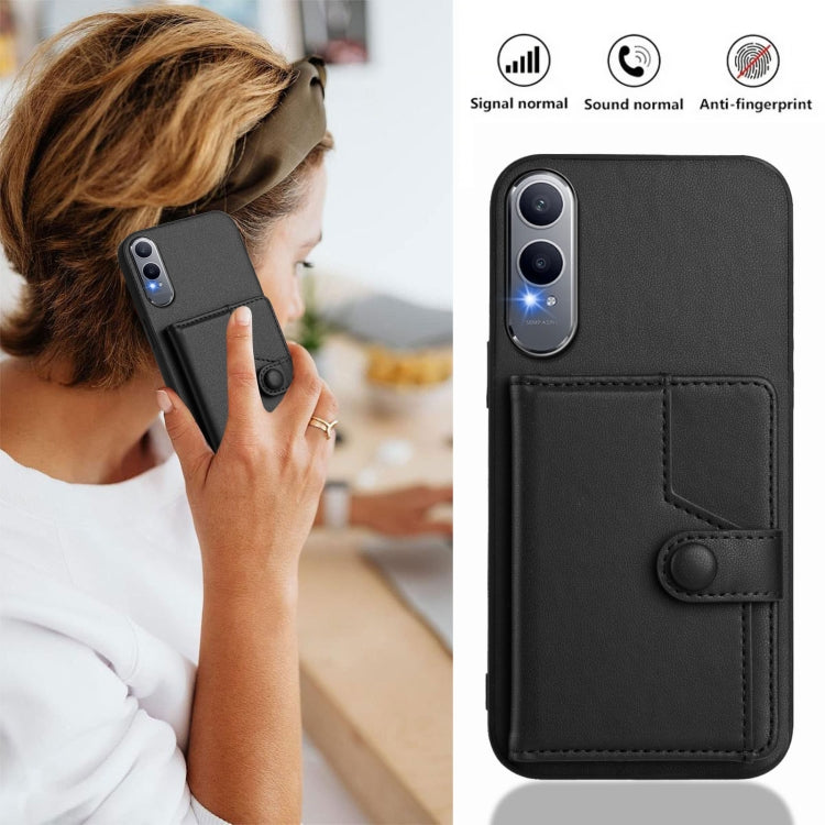 Funda Antirrobo para OnePlus Nord CE4 Lite 5G con Botón y Tarjetero RFID (Negra)