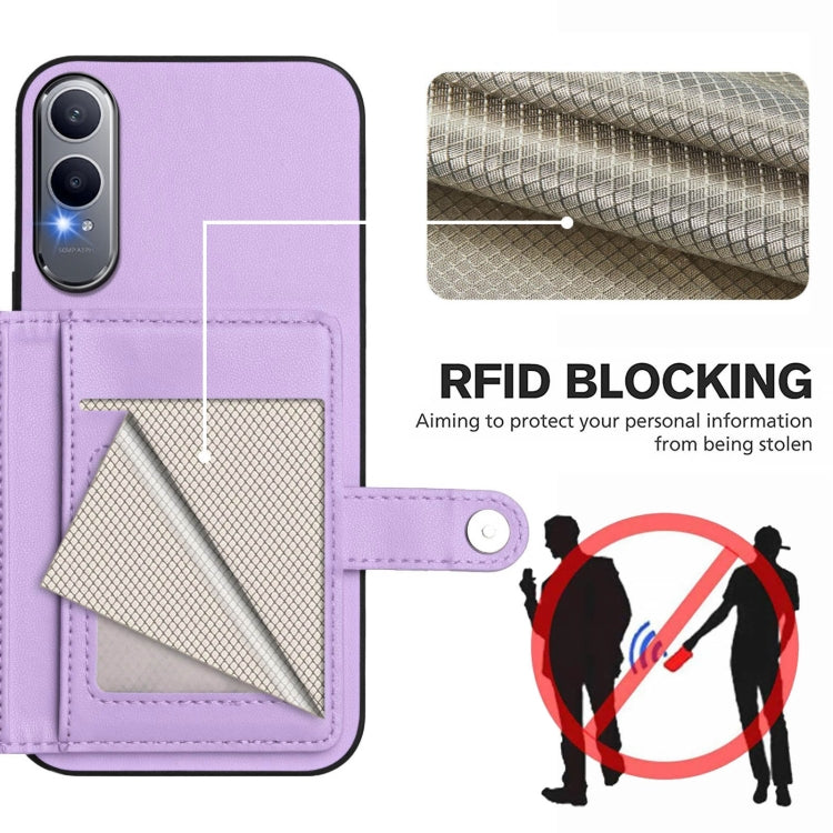 Funda Antirrobo para OnePlus Nord CE4 Lite 5G con Botón y Tarjetero RFID (Morado)