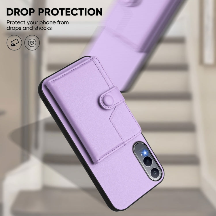 Funda Antirrobo para OnePlus Nord CE4 Lite 5G con Botón y Tarjetero RFID (Morado)