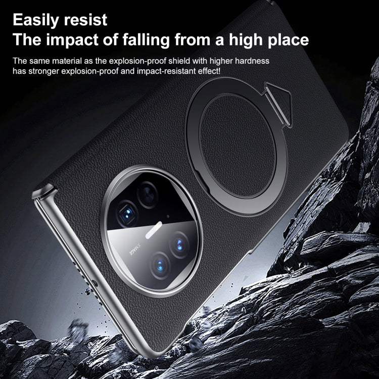 Funda para Teléfono Huawei Mate X5/X3 con Soporte Magnético Magsafe de Cuero Sulada (Marrón)