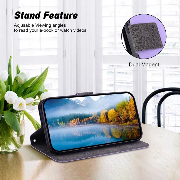 Funda de Cuero con Hebilla Magnética Ultrafina para OnePlus Nord 3/Ace 2V (Morado)