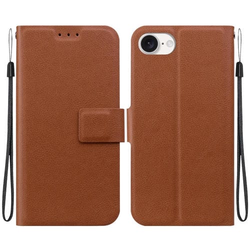 Funda de Cuero Ultrafina con Hebilla Magnética para iPhone 16E (Marrón)