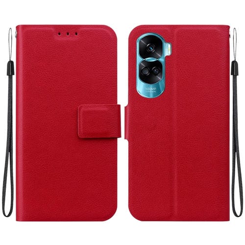 Funda de Cuero Ultradelgada con Hebilla Magnética para Honor 90 Lite (Rojo)