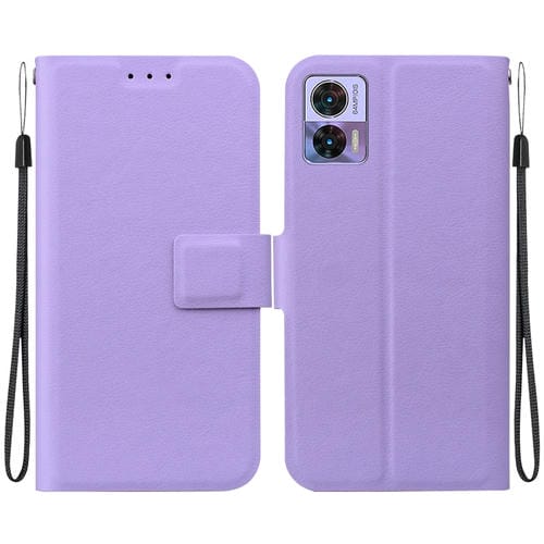 Funda de Cuero con Hebilla Magnética Ultrafina para Motorola Edge 30 Neo y Edge 30 Lite (Morado)