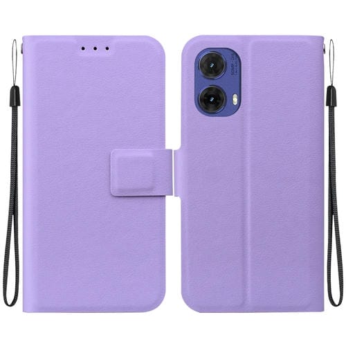 Funda de Cuero Ultrafina con Hebilla Magnética para Motorola Moto G85 (Morado)