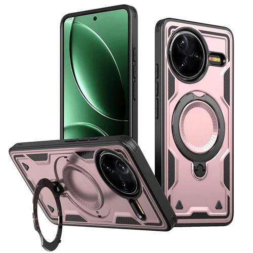 Funda híbrida de TPU con soporte MagSafe para Redmi K80/K80 Pro (oro rosa)