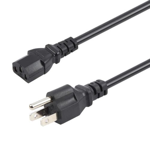Cable de Alimentación para Ordenador con Enchufe Estadounidense de 3 Pines, 3 Metros (Negro)